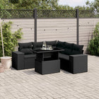Loungeset 6-delig poly rattan zwart