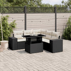 Loungeset 6-delig poly rattan zwart