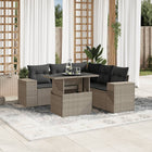Loungeset 6-delig poly rattan lichtgrijs