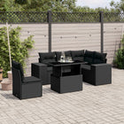 Loungeset 6-delig poly rattan zwart