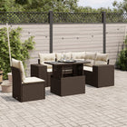 Loungeset 6-delig poly rattan bruin