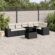Loungeset 7-delig poly rattan zwart