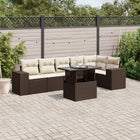 Loungeset 7-delig poly rattan bruin