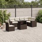 Loungeset 7-delig poly rattan bruin