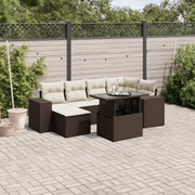 Loungeset 7-delig poly rattan bruin