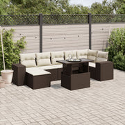 Loungeset 8-delig poly rattan bruin