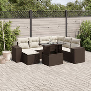 Loungeset 8-delig poly rattan bruin