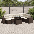 Loungeset 9-delig poly rattan bruin