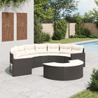 2-delige Loungeset halfrond poly rattan zwart