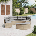 2-delige Loungeset halfrond poly rattan beige