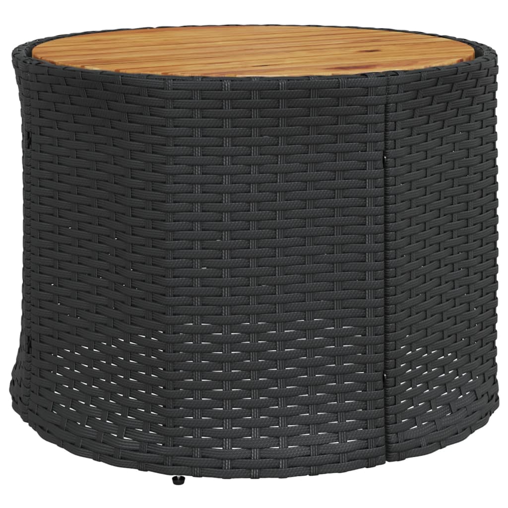 3-delige Loungeset halfrond poly rattan zwart