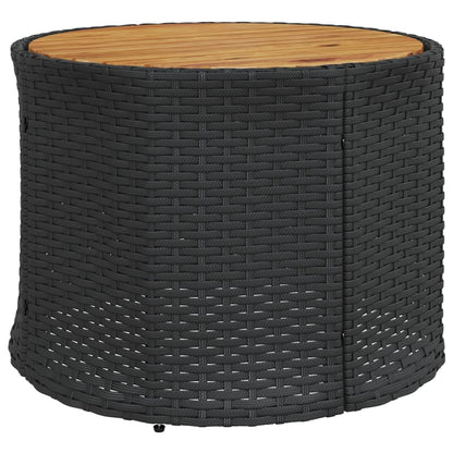 3-delige Loungeset halfrond poly rattan zwart