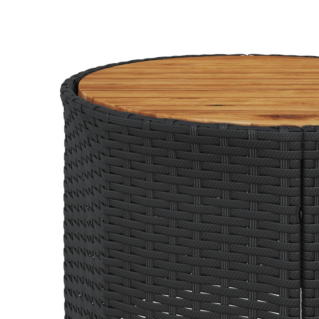 3-delige Loungeset halfrond poly rattan zwart