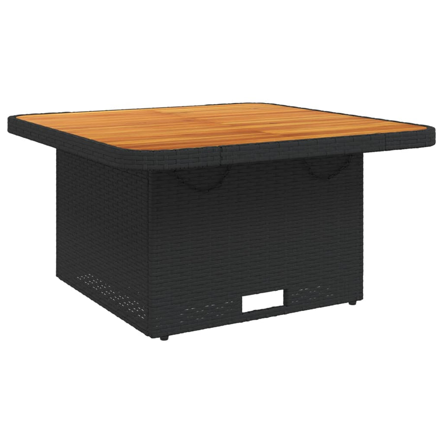 2-delige Loungeset met kussens poly rattan zwart