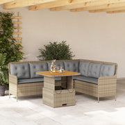 Loungeset 2-delig poly rattan beige