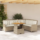 2-piece Loungeset with cushions poly rattan beige