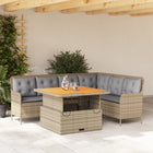 2-piece Loungeset with cushions poly rattan beige