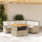 2-piece Loungeset with cushions poly rattan beige