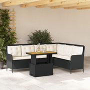 Loungeset poly rattan zwart 2-delig