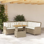 2-piece Loungeset with cushions poly rattan beige