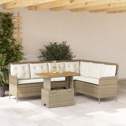 Loungeset poly rattan beige 2-delig