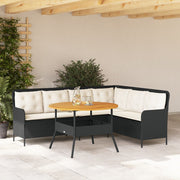 Loungeset 2-delig poly rattan zwart