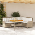 2-piece Loungeset with cushions poly rattan beige