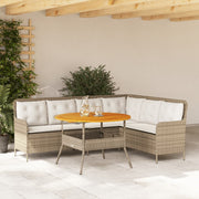 Loungeset poly rattan 2-delig beige met kussens