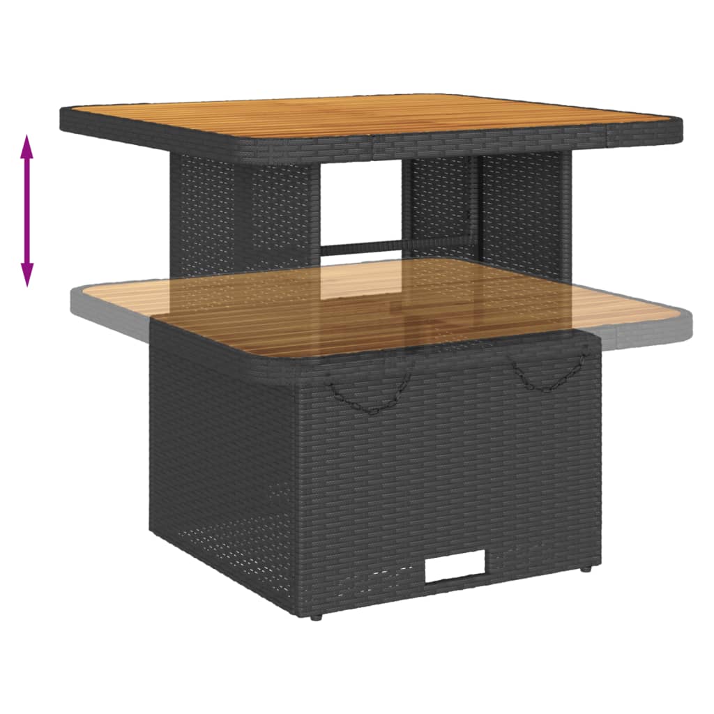 3-Delige Loungeset Met Kussens Poly Rattan 1 Zwart en crème