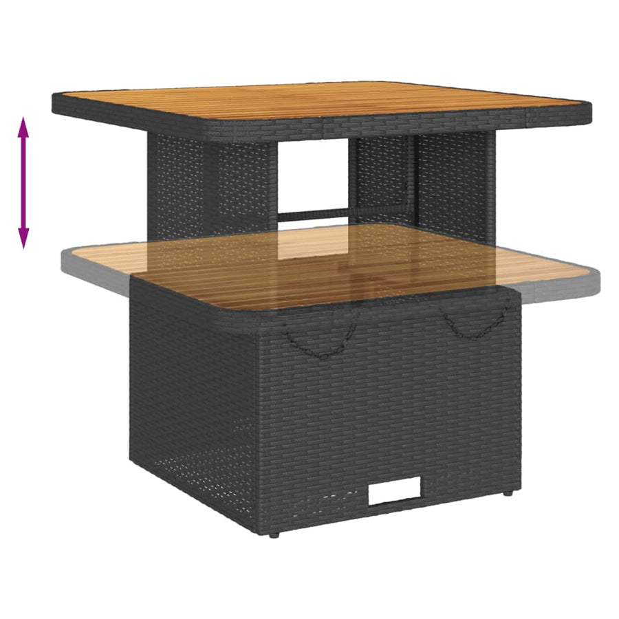 3-Delige Loungeset Met Kussens Poly Rattan 1 Zwart en crème