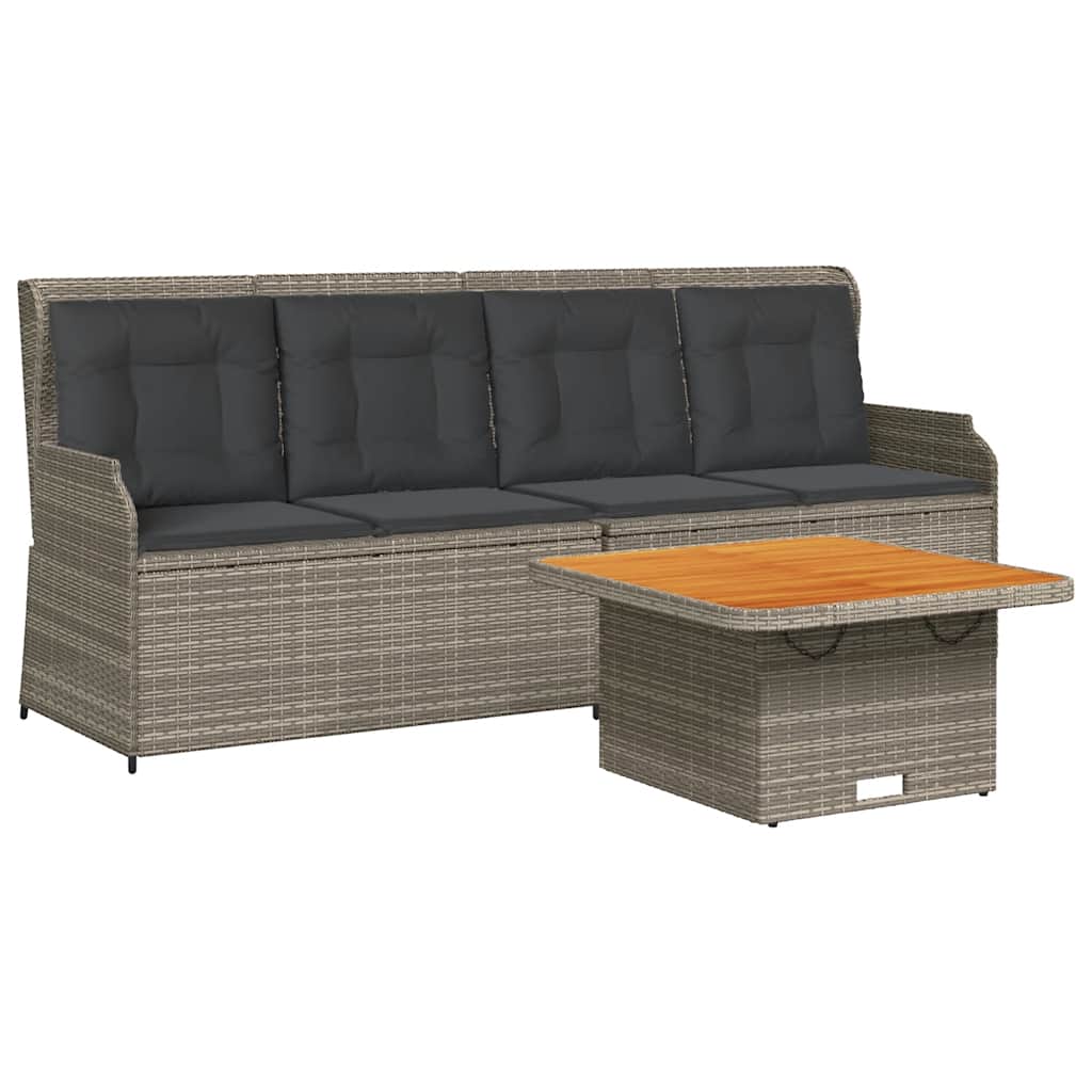 3-Delige Loungeset Met Kussens Poly Rattan 1 Grijs