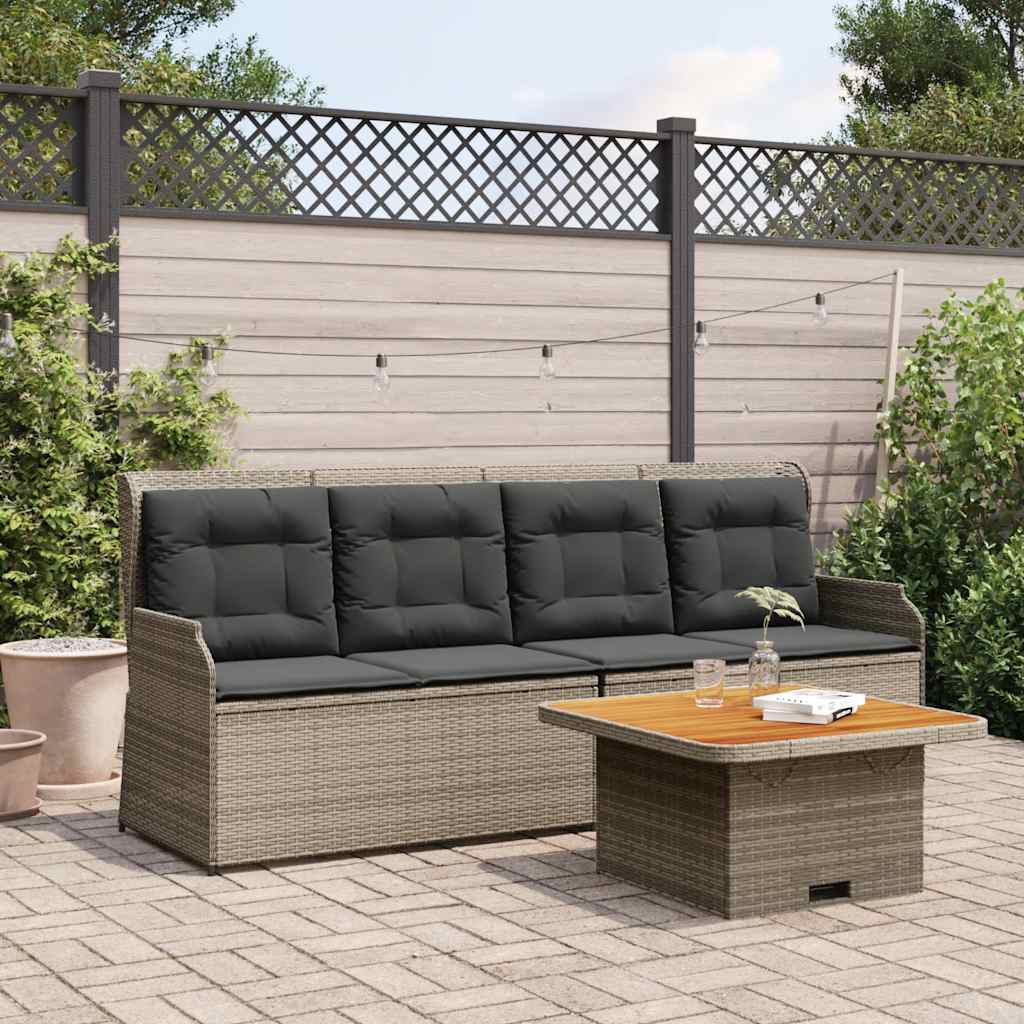 3-Delige Loungeset Met Kussens Poly Rattan 1 Grijs