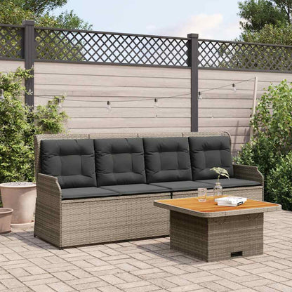 3-Delige Loungeset Met Kussens Poly Rattan 1 Grijs