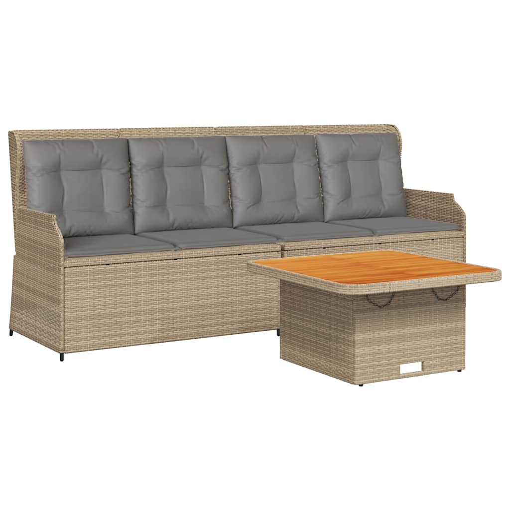 3-Delige Loungeset Met Kussens Poly Rattan 1 Beige en grijs