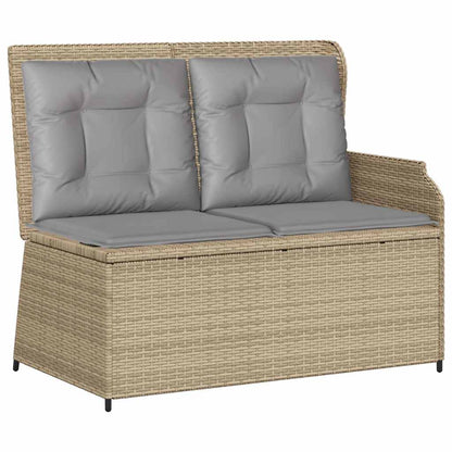 3-Delige Loungeset Met Kussens Poly Rattan 1 Beige en grijs