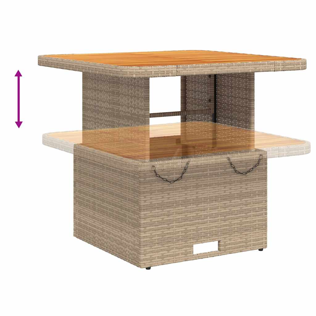 3-Delige Loungeset Met Kussens Poly Rattan 1 Beige en grijs