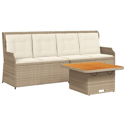3-Delige Loungeset Met Kussens Poly Rattan 1 beige en crèmekleurig