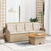 Loungeset 3-delig poly rattan beige