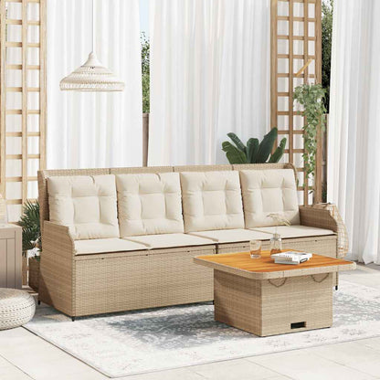 3-Delige Loungeset Met Kussens Poly Rattan 1 beige en crèmekleurig