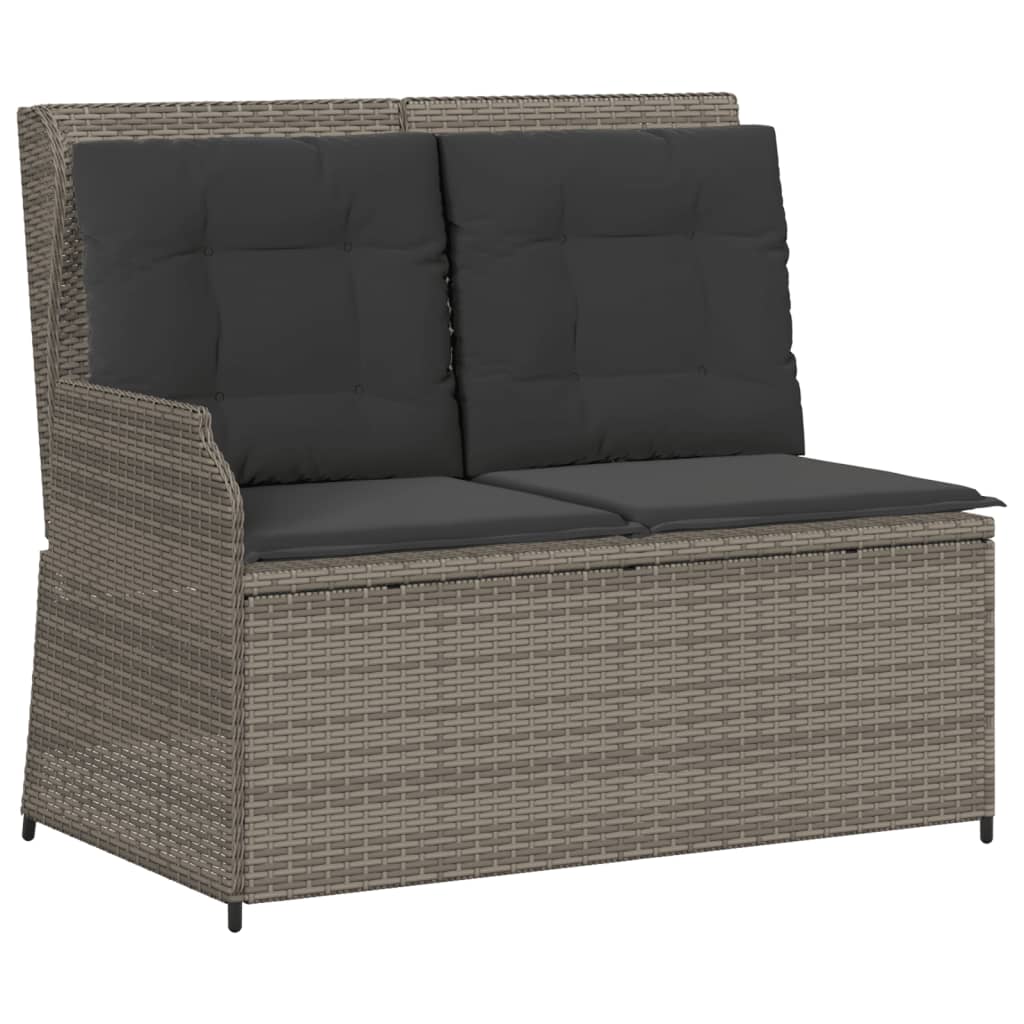 4-Delige Loungeset Met Kussens Poly Rattan 1 Grijs