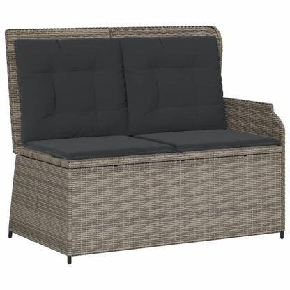 4-Delige Loungeset Met Kussens Poly Rattan 1 Grijs