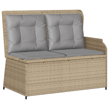 4-Delige Loungeset Met Kussens Poly Rattan 1 Beige en grijs