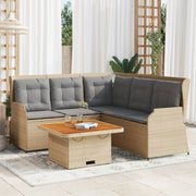 Loungeset 4-delig poly rattan beige