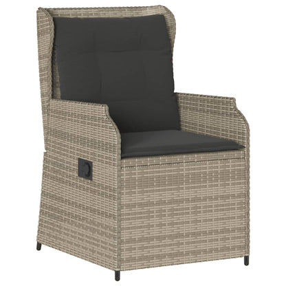 5-delige Loungeset met kussens poly rattan lichtgrijs