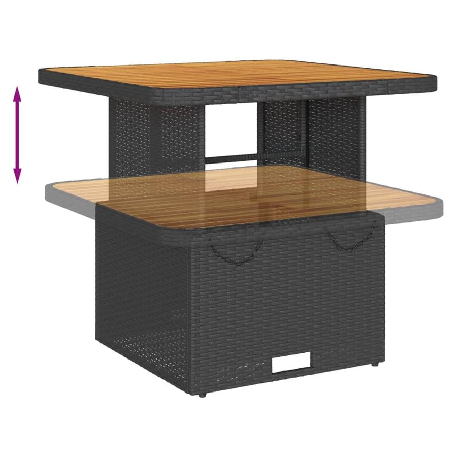 5-Delige Loungeset Met Kussens Poly Rattan 1 Zwart en crème