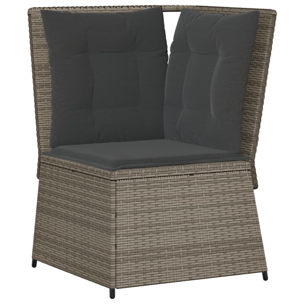 5-Delige Loungeset Met Kussens Poly Rattan 1 Grijs