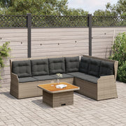 Loungeset 5-delig poly rattan grijs