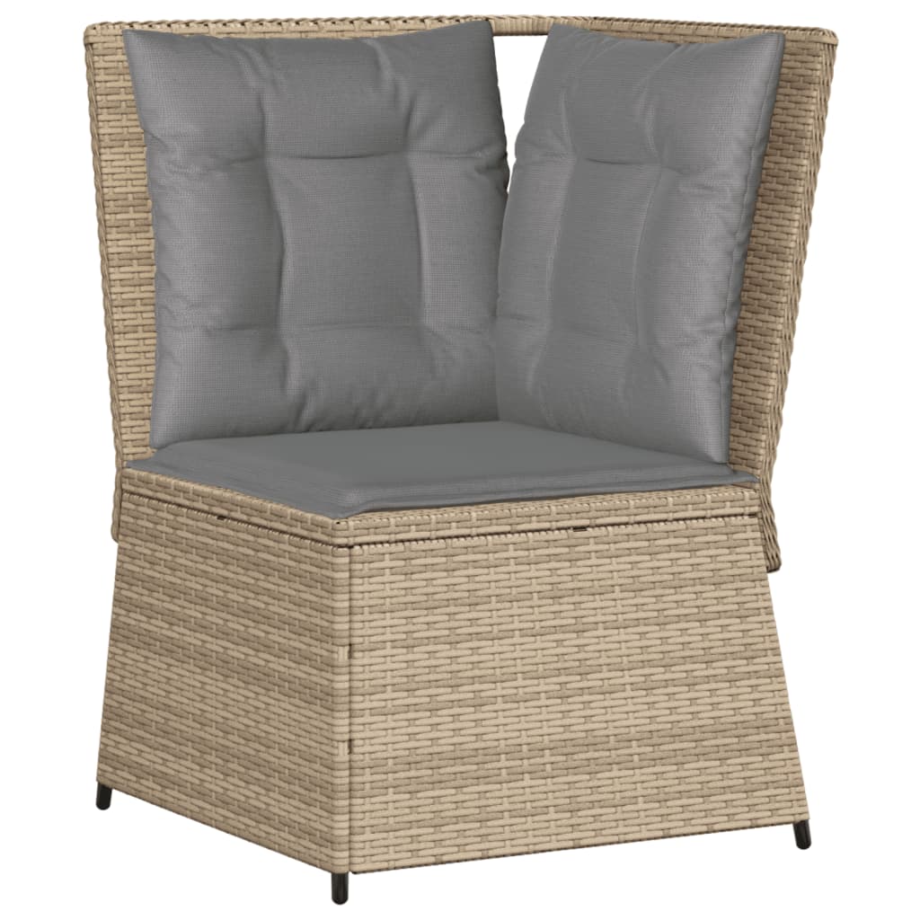 5-Delige Loungeset Met Kussens Poly Rattan 1 Beige en grijs