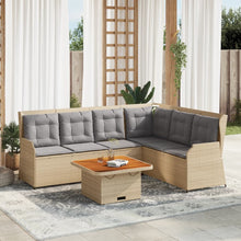 5-Delige Loungeset Met Kussens Poly Rattan 1 Beige en grijs