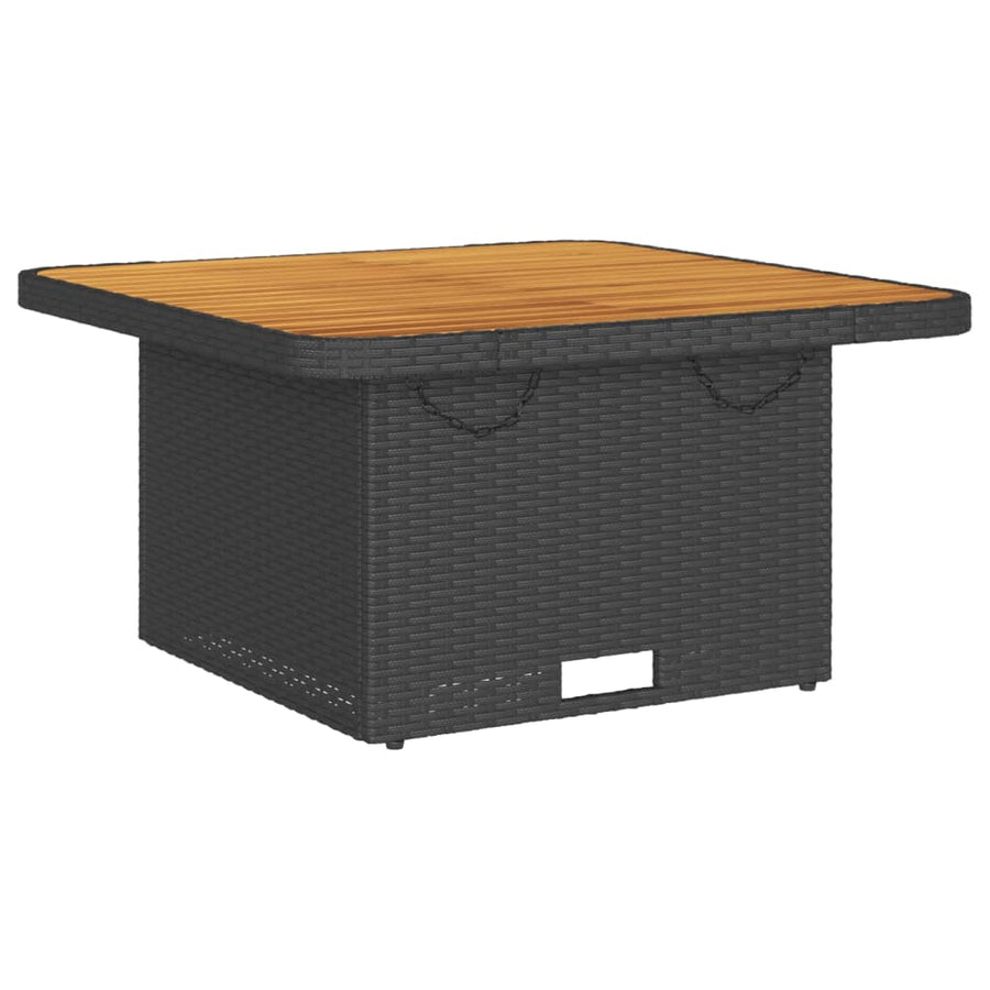 7-Delige Loungeset Met Kussens Poly Rattan 1 Zwart en crème